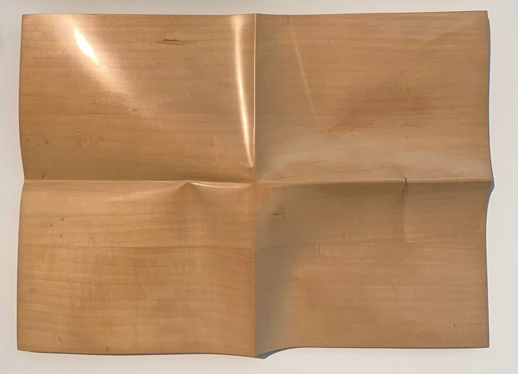 Christian Renonciat, Déplié, deux plis clair, Bois de peuplier, 45 x 63, 1986