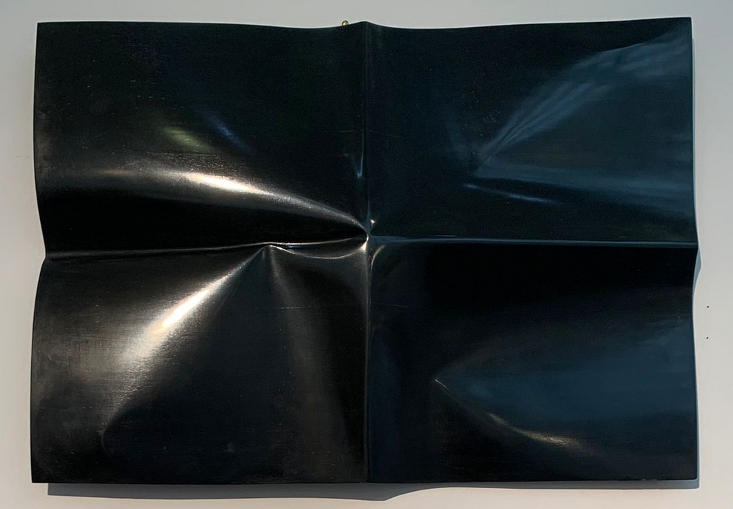 Christian Renonciat, Déplié, deux plis noir, Bois de peuplier, 45 X 63, 1986