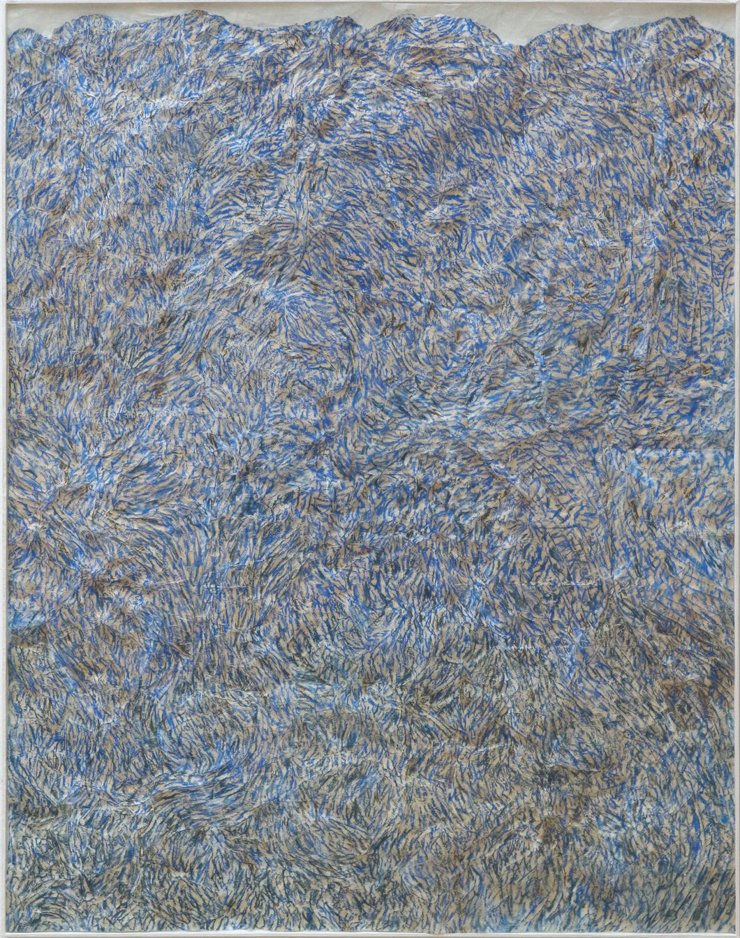 Valérie Novello, Papier Frotté, Papier japonais et pastel, 122 x 94 cm, 2022