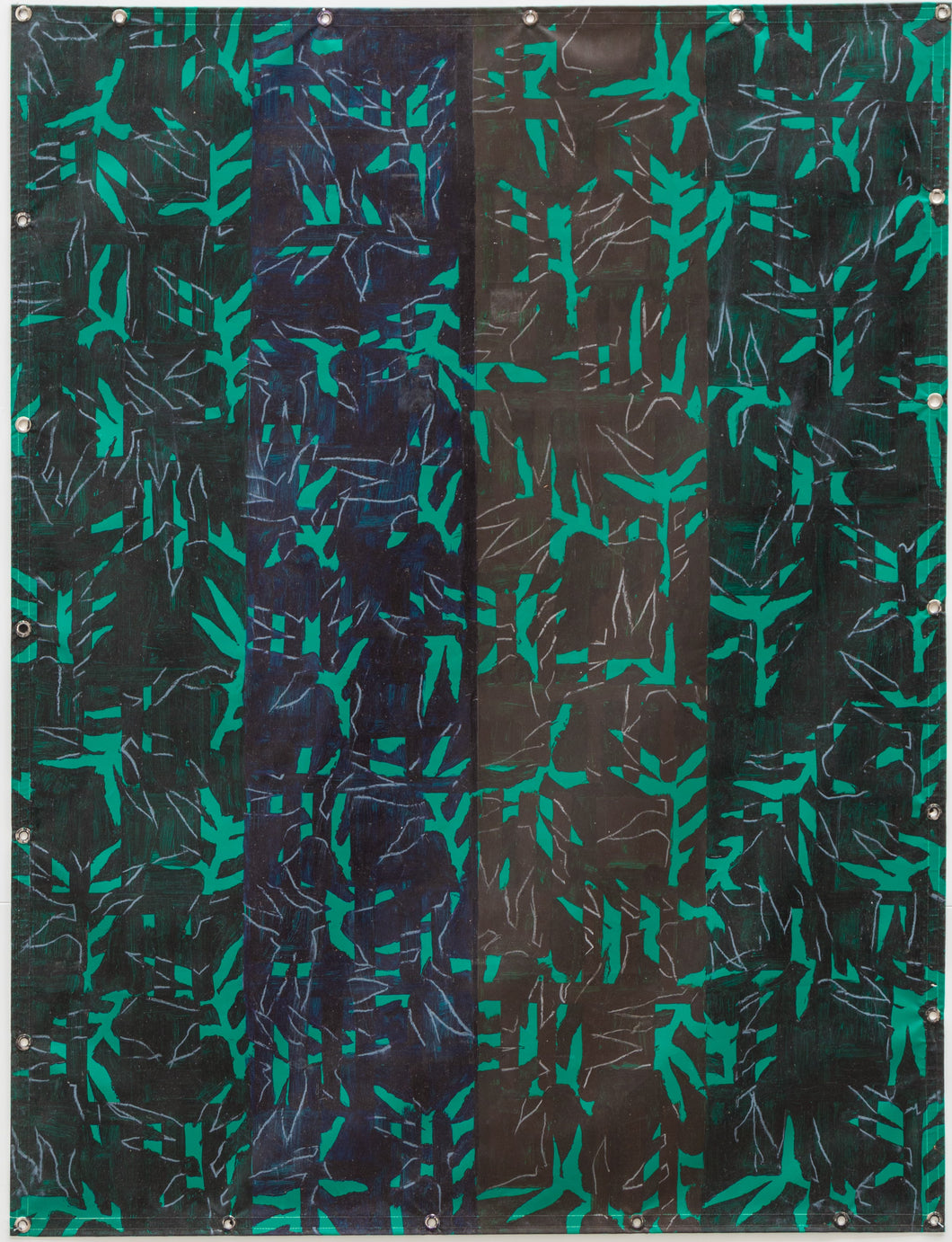 Jean Michel Meurice, Bâche verte, Acrylique sur toile synthétique, 178 x 138 cm, 1996