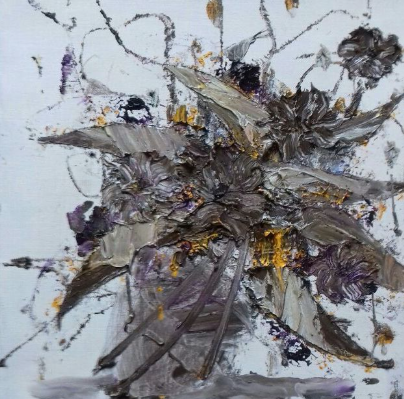 Denis Laget, Sans titre, huile sur toile, 40 x 40 cm, 2020