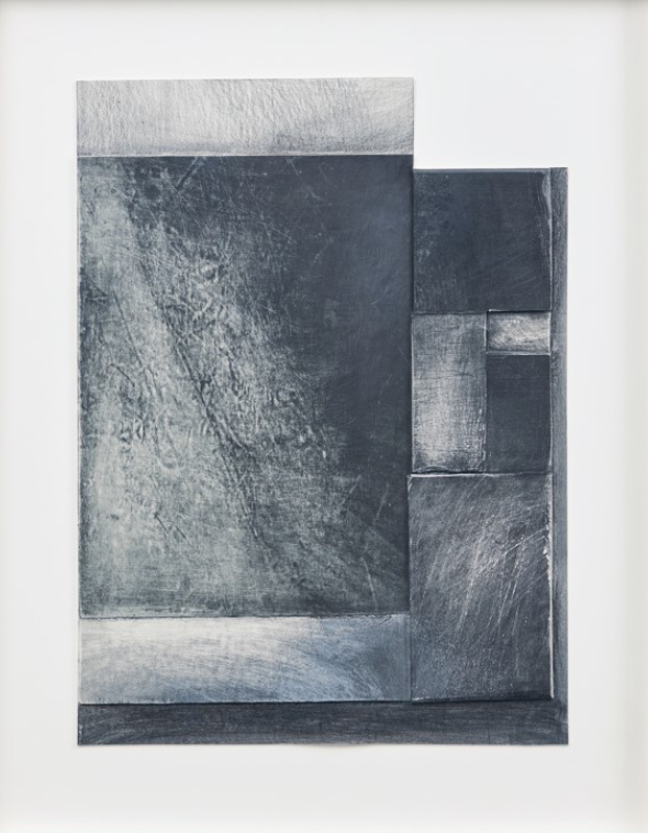 Bruno Albizzati, Sans titre ( Composite #7), fusain, graphite et collage sur carton, 53,5 x 42 cm, 2016